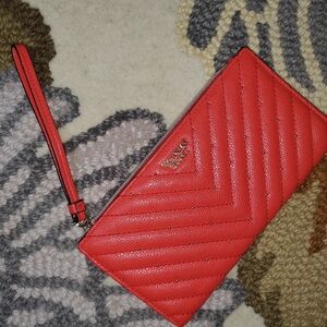 Victoria's Secret Red Quilted Wristlet Clutch